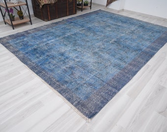 Vintage Area Rug,Oversize Rug,7x10 Turkish Rug,Large Oushak Rug,Faded Rug,7x10 Rug,Wool,Antique,Handmade,Natural,Turkey,Muted Large Rug,0565