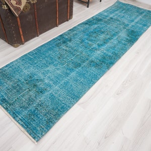 Oushak Runner Rug, Turkish Runner Rug 3x8, Vintage Runner 3x8, Anatolian Wool Runner Rug, Faded Rug, Handmade Turkish Rug Runner,3x8 Rug,431