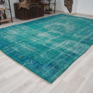 Oversize Oushak Rug 7x10, Vintage Turkish Large Wool Carpet,Faded Muted Area Rug,Handmade Neutral Rug,Anatolian Natural Wool Rug,7x10 ft,477