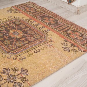Vloerkleed 3 x 10, Oushak-tapijt loper, Turks loper tapijt, vintage loper 3 x 10, Anatolische loper, handgemaakt vervaagd tapijt, antiek Turks tapijt, Oushak loper, 412 afbeelding 4