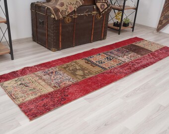 2x7 Rug, Oushak Rug Runner, Small Turkish Runner,Vintage Runner 2x7,Anatolian Wool Runner,Handmade Natural Rug,Muted Turkish Vintage Rug,235