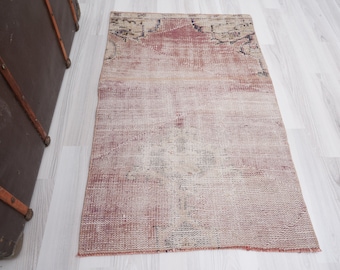 2x3 Rug, Small Oushak Rug, Mini Rug, Turkish Vintage Rug, Anatolian, Wool, Small Rug, Hand-Made, Antique, Natural, Door Mat Rug, Rug 2x3,426