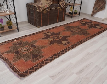3x9 Vintage Runner, Muted Turkish Runner,Oushak Runner Rug,Natural Runner 3x9,Faded Rug,Carpet Runner,Handmade Runner,Turkish Rug 3x9,601