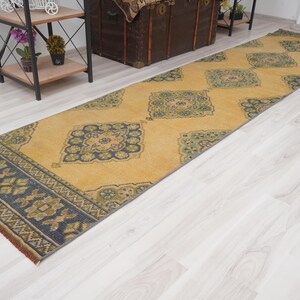 2x11 Vintage Runner, Muted Turkish Runner,Oushak Runner Rug,Natural Runner 2x11,Faded Rug,Carpet Runner,Handmade Runner,Turkish Rug 2x11,56