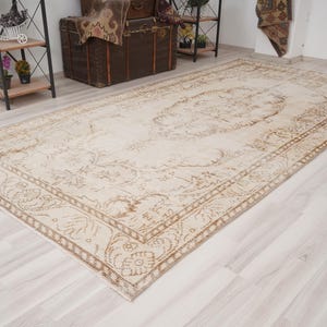 5x11 Rug, Vintage Runner Rug,Turkish Rug Runner,Oushak Runner 5x11,Handmade Wool,5x11 Neutral Runner,Antique,Faded Turkish Runner,Muted,892