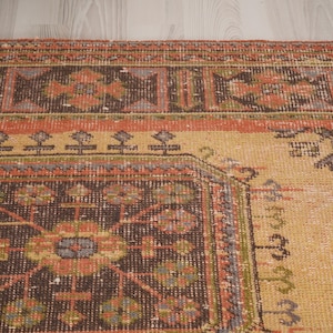 Vloerkleed 3 x 10, Oushak-tapijt loper, Turks loper tapijt, vintage loper 3 x 10, Anatolische loper, handgemaakt vervaagd tapijt, antiek Turks tapijt, Oushak loper, 412 afbeelding 8