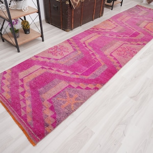 3x11 Vintage Runner, Muted Turkish Runner,Oushak Runner Rug,Natural Runner 3x11,Faded Rug,Carpet Runner,Handmade Runner,Turkish Rug 3x11,347