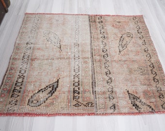 2x3 Rug, Small Oushak Rug, Mini Rug, Turkish Vintage Rug, Anatolian, Wool, Small Rug, Hand-Made, Antique, Natural, Door Mat Rug, Rug 2x3,351