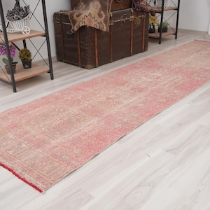 3x10 Vintage Runner, Muted Turkish Runner,Oushak Runner Rug,Natural Runner 3x10,Faded Rug,Carpet Runner,Handmade Runner,Turkish Rug 3x10,690