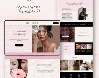 Squarespace 7.1-mall, Skönhetssalong, Spa-webbdesign