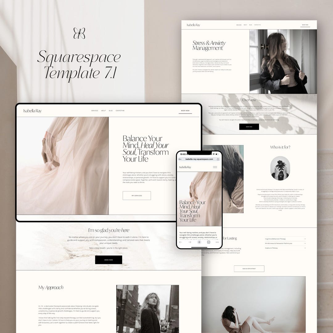 Elegant Squarespace 7.1 Website Template: Coaches & Therapists - Etsy