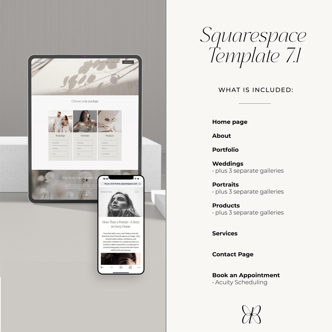 Squarespace 7.1 Website Template: Minimalist Design for Creatives - Etsy