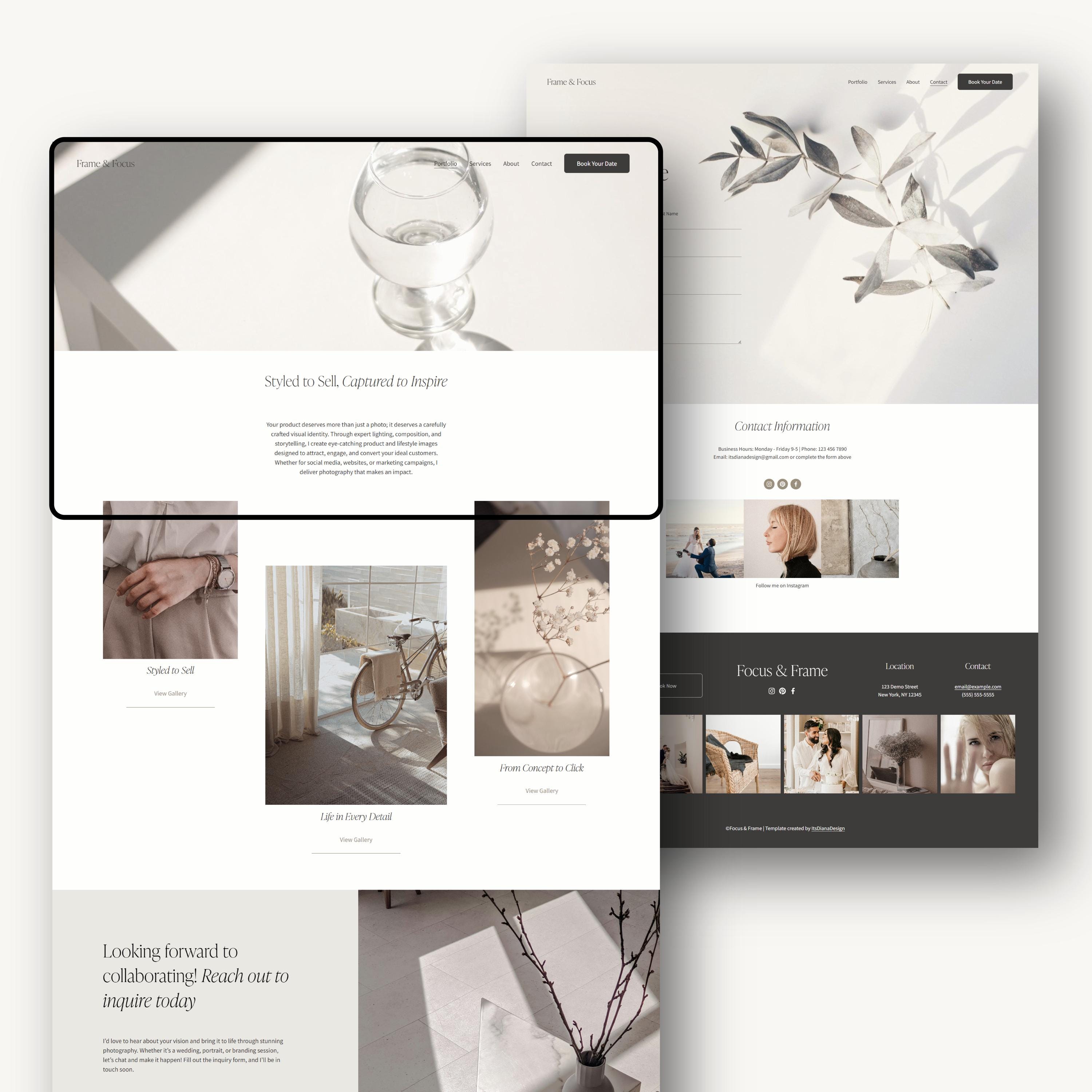 Squarespace 7.1 Website Template: Minimalist Design for Creatives - Etsy