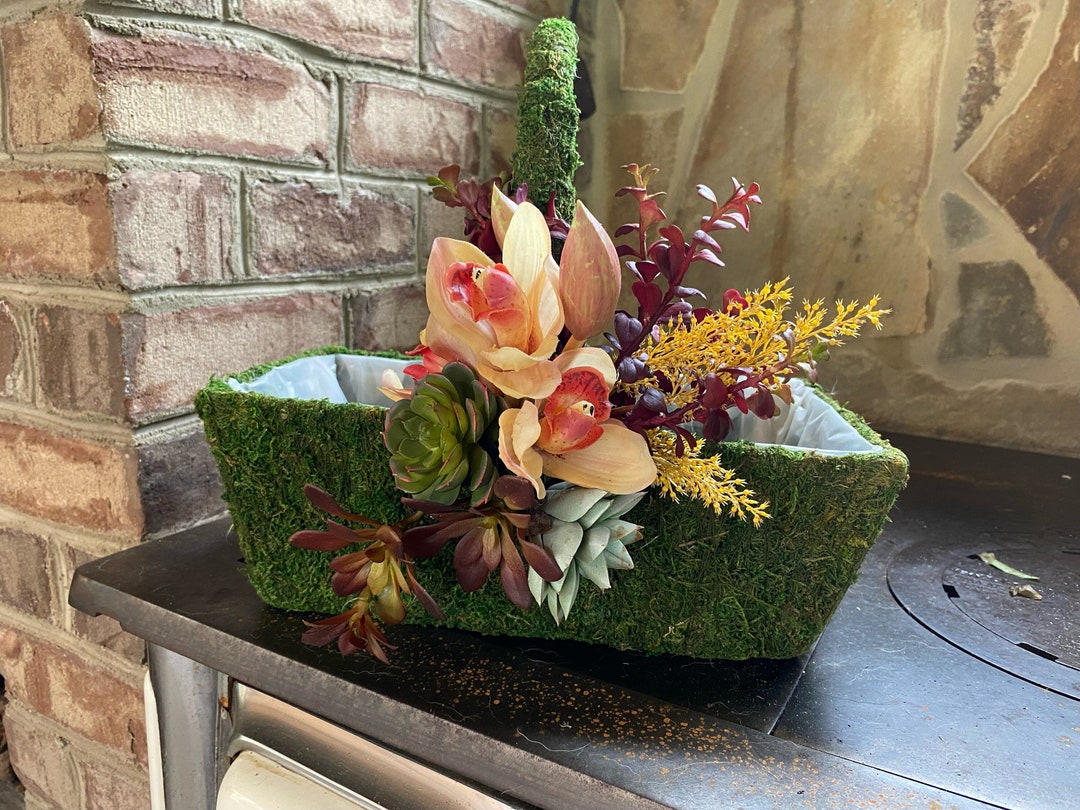 Moss Flower Girl Basket Etsy
