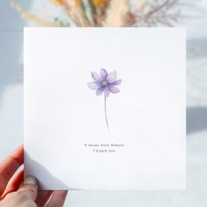 Carte pour maman, fête des mères, anniversaire. Belle carte dans un style minimaliste. Bonne fête des mères. Si les mamans étaient des fleurs. Enveloppe incluse.