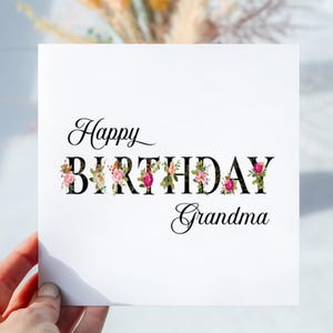 Carte d'anniversaire de grand-mère. Belle carte pour grand-mère. Carte spéciale grand-mère. Meilleure nounou, maman, grand-mère. Enveloppe incluse. Intérieur personnalisé