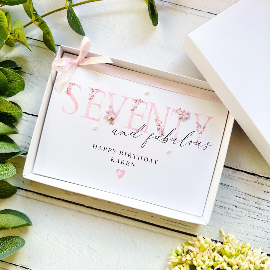 70th Birthday Card: Handmade With Ribbon, Bow & Pearls - Etsy UK