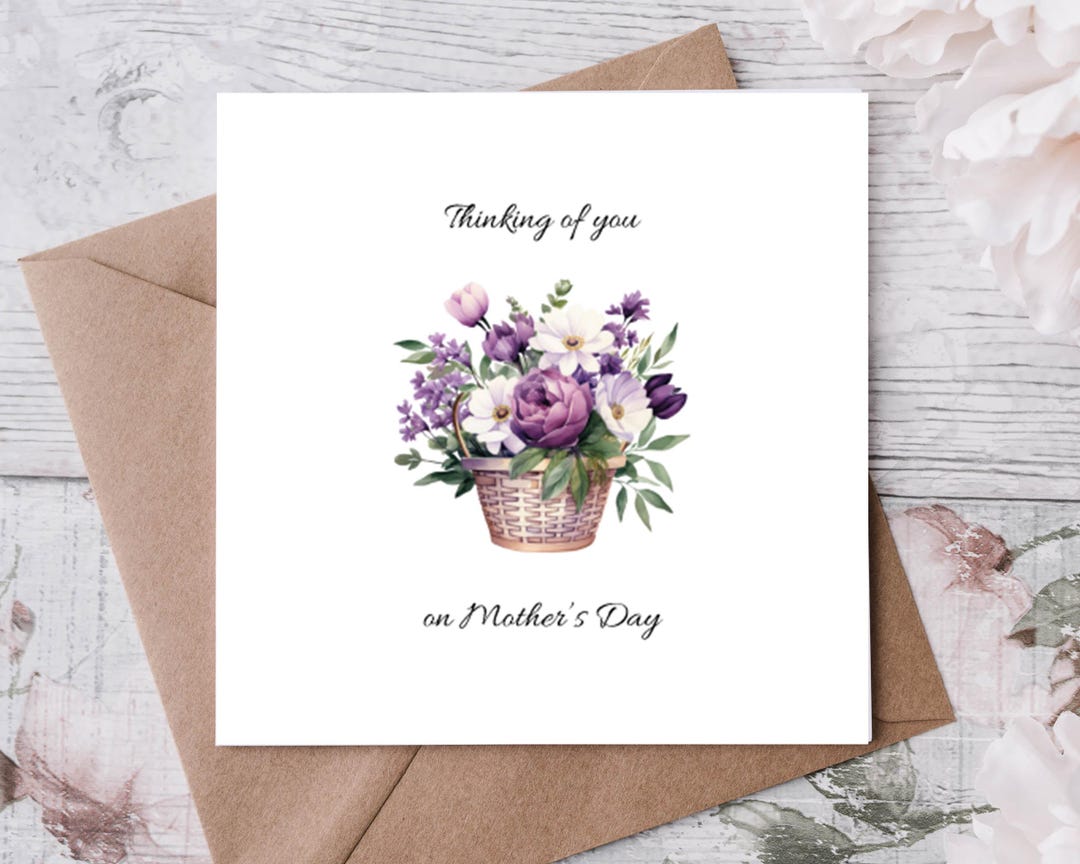 Floral Mother's Day Sympathy Card: Loss of Mum, Thinking of You - Etsy