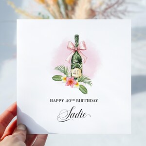 40er Jahre Geburtstagskarte für Sie. Personalisierte Geburtstagskarte. Wunderschöne Karte für Sie. Fabelhaft mit vierzig. Geburtstagsgeschenk. Champagner Design. Freund