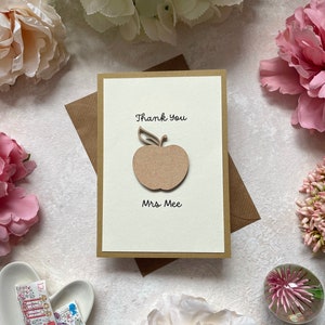 Personalised Thank You Teacher Card. Thank You Teaching Assistant/Support Staff/Key Worker. Rustic Note Card