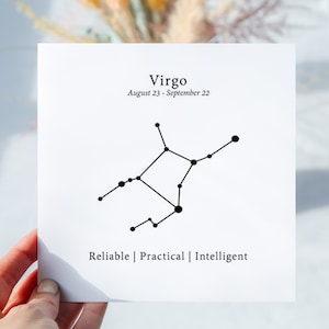 Carte de correspondance du signe du zodiaque de la terre. Taureau, Vierge, Capricorne. À l'unité ou en lot de 3. Style minimaliste. Carte d'astrologie artistique Traits du zodiaque avec enveloppe