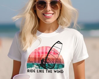Wind surf shirt, unisex & oversize fit, Beach top for surfers, trendy summer fashion, aesthetic beachwear, gift for surfers, watersport tee