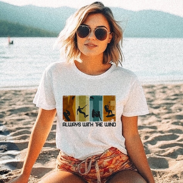 Kitesurf T-shirt for surfers and sailors, graphic t-shirt for men and women, beach clothing, fun shirt, gift for surfers, watersport apparel