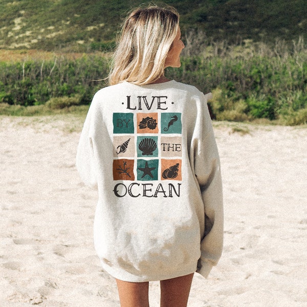 Seashell Hoodie für Frauen, Ocean Surfer SweatshirtOversize fit, comfy Sweatshirt im Vintage Style für Surfer, Segler