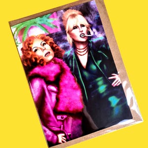 Absolutely Fabful Eddie und Patsy Illustrierte Geburtstags- oder Grußkarten, A5