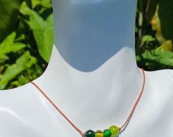 Mermaid, Dainty choker, boho necklace, layering necklace, choker, beaded choker, glass beaded necklace, beach jewelry.