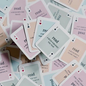 Cartas de póquer TBR / Indicaciones para leer / Baraja de cartas / Juego TBR / Libro de regalo / Regalos de libros / Frasco TBR