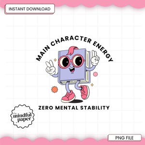 Personagem principal Energia PNG | Download digital de livros engraçados | Estabilidade mental zero PNG para leitores