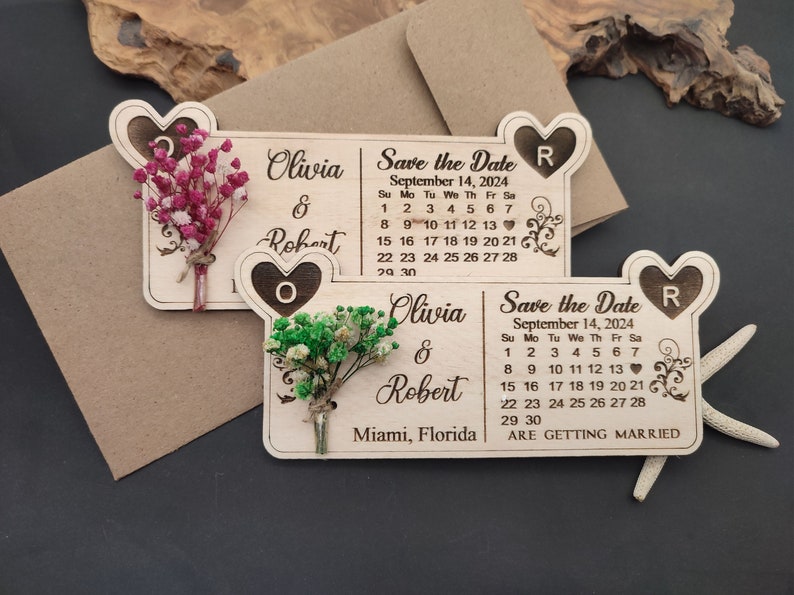 Wedding Date Simple Save the Date Floral Wedding Etsy UK