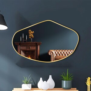 Arched wall mirror, Irregular mirror, Asymmetrical mirror, aesthetic mirror, Mirror wall decor, bathroom mirror, gold mirror, bedroom mirror