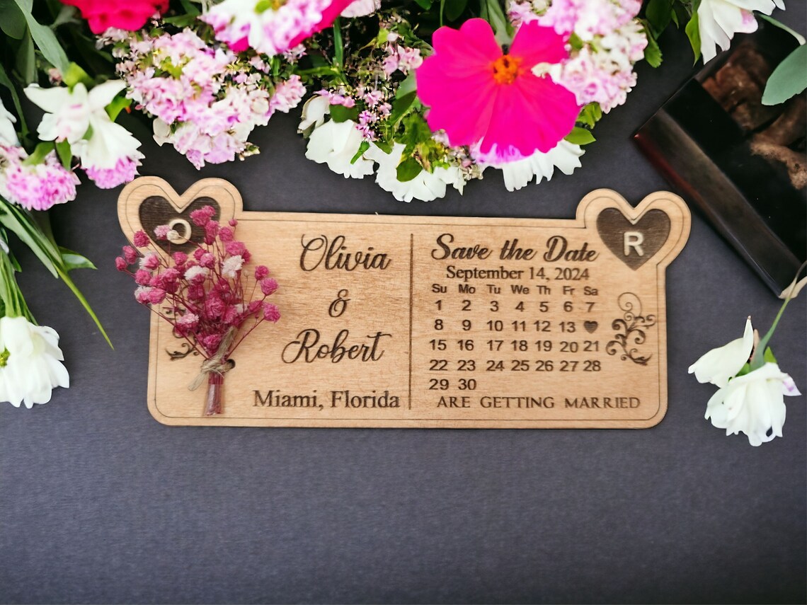 Modern Calendar Save the Date Calendar, Custom Save the Date