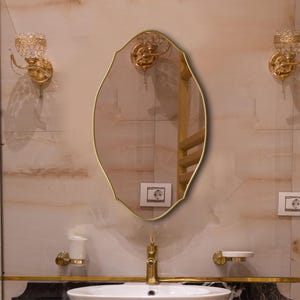 Mid Century Mirror, Organic Mirror, White Oak Mirror, Walnut Mirror, Asymmetrical mirror, Aesthetic mirror, irregular mirror