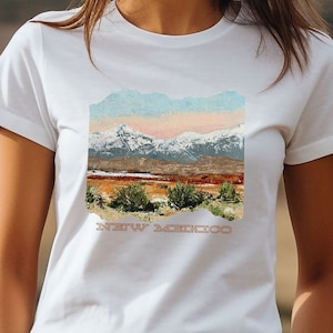 New Mexico Tee, Men&#39;s Gift, Women&#39;s Gift, Desert Shirt, Southwest Art, Mountain Tshirt, Vintage Inspired,  New Mexico Art Tee, Camper Tee
