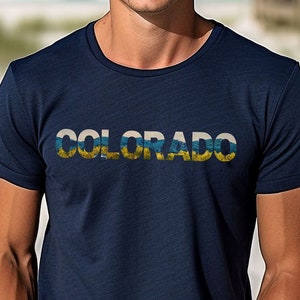 Colorado Tee, Unisex Tshirt, Men&#39;s Gift, Women&#39;s Gift, Mountain Art, Colorado Souvenir, Vintage Tee, Art T-Shirt, States Shirt, Nature Lover