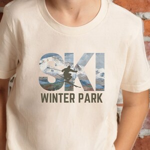 Kids Ski Winter Park T-shirt, Kids Gift, Vintage Retro Tee, Colorado Tee, Ski and Snowboard Tee, Colorado Mountains Tshirt, Children Skiing