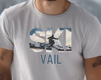 Retro Ski Vail Colorado T-Shirt, Vintage Souvenir Tee