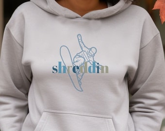 Shreddin' Snowboard Hoodie, Colorado Snowboarder Graphic Design