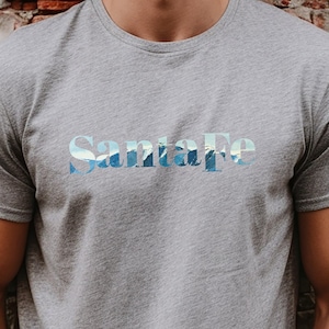 Santa Fe Tee, Men&#39;s Gift, Women&#39;s Gift, Souvenir Shirt, Southwest Art, New Mexico Souvenir, Vintage Retro, New Mexico Mountains T-Shirt