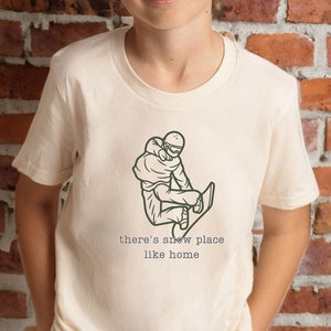 Kids Snowboarder T-shirt, Snow Place Like Home, Kids Gift, Vintage Retro Tee, Colorado Tee, Ski and Snowboard Tee, Colorado Mountains Tshirt