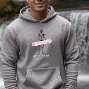 スノーボード スケルトン、ユニセックス パーカー、スノーボード スウェットシャツ、コロラド スキー お土産、ウィンター スポーツ ギフト、ビンテージ レトロ パーカー、メンズ レディース パーカー