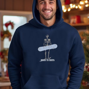 Snowboard Skeleton, Unisex Hoodie, Snowboard Sweatshirt, Colorado Ski Souvenir, Winter Sports Gift, Vintage Retro Hoodie, Men Women Hoodie