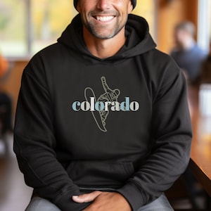 Sudadera con capucha Snowboard Colorado, estilo retro vintage unisex