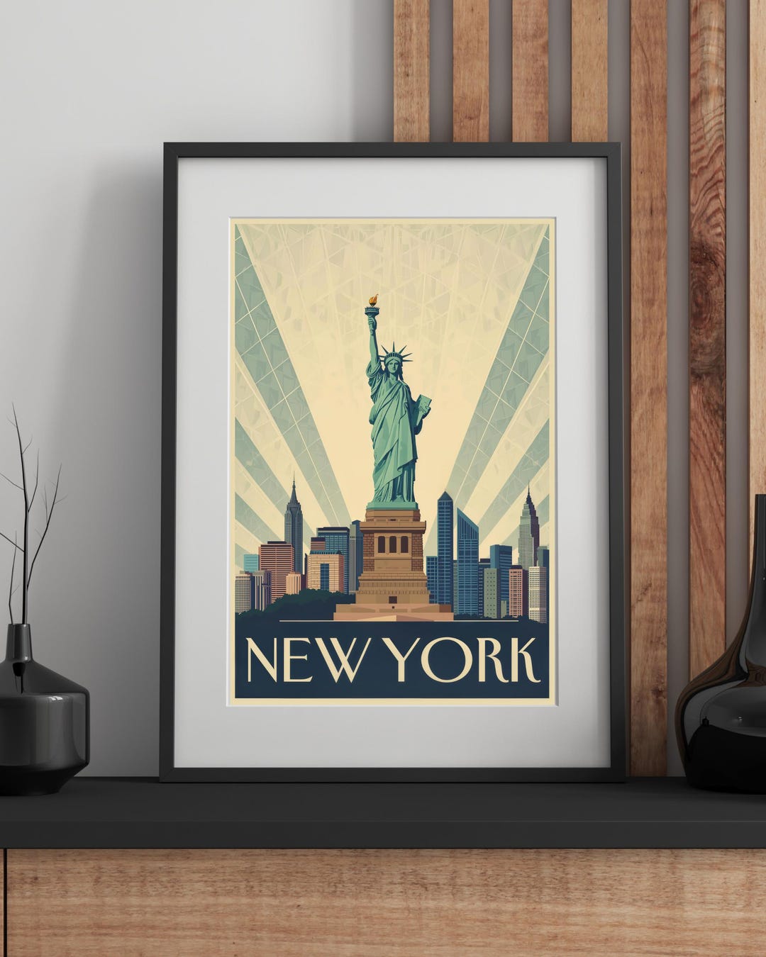 New York Poster | Vintage Statue of Liberty Travel Print - Etsy