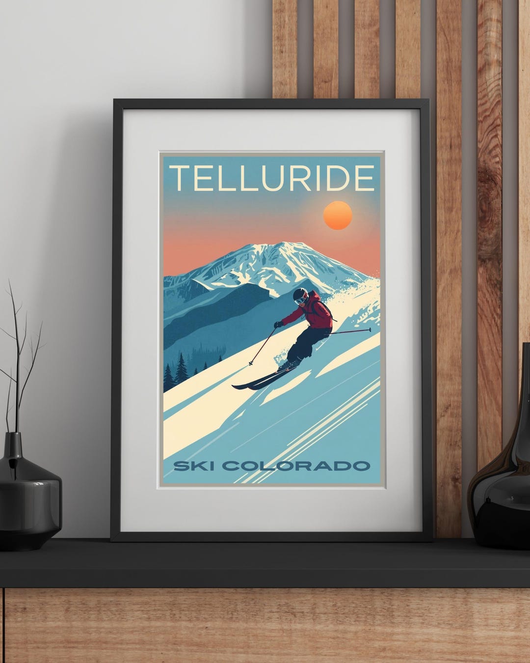 Telluride Ski Poster | Vintage Mountain Resort Art - Etsy