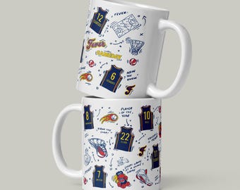 Tazza con le squadre WNBA - Indiana Fever | NY Liberty | Dallas Wings | Seattle Storm | Las Vegas Aces - Tazza in ceramica lucida