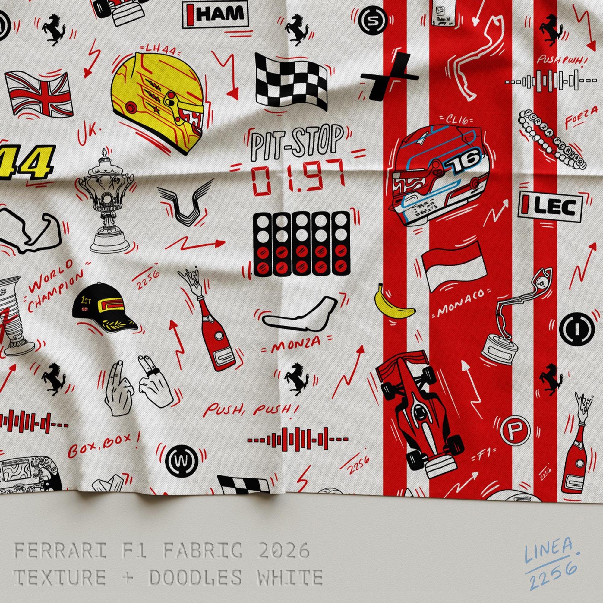 Ferrari Formula 1 Team | Organic Quilted Cotton Fabric - Etsy